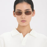 Metal Sunglasses In Gold Honey Havana