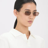 Metal Sunglasses In Gold Honey Havana