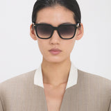 Oversized Acetate Sunglasses in Black