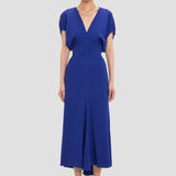 Edith Midi Dress In Bright Indigo