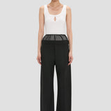 Sheer Panel Trouser In Black