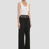 Sheer Panel Trouser In Black