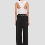 Sheer Panel Trouser In Black