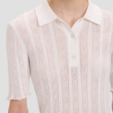 Frill Polo Top In White