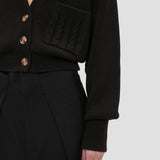 Cable Pocket Cardigan In Black