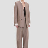 Collarless Jacket In Limestone