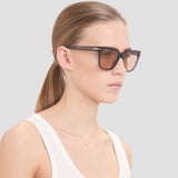 Oversized Acetate Sunglasses In Transparent Blue