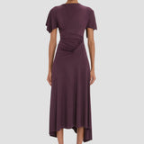 Blousey Midi Dress In Blackcurrant