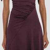 Blousey Midi Dress In Blackcurrant