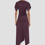 Blousey Midi Dress In Blackcurrant