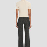 Ribbed Polo Top In Elderflower