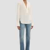 V-Neck Blouse In Ivory