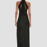 Panelled Cami Gown In Black