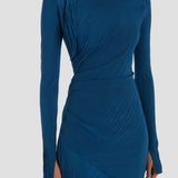 Plisse Dress In Blue