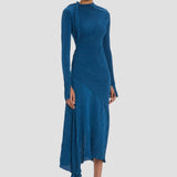 Plisse Dress In Blue