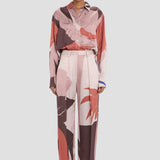 Cecilia Trouser In Abstract Earth Print