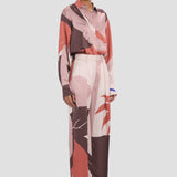 Cecilia Trouser In Abstract Earth Print