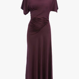 Blousey Midi Dress In Blackcurrant