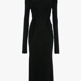 High Neck Midi Dress In Black