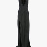 Panelled Cami Gown In Black