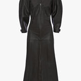 Dolman Leather Dress In Dark Brown