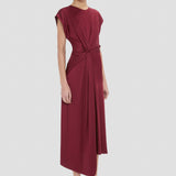 Aria Midi Dress In Burgundy