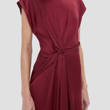 Aria Midi Dress In Burgundy