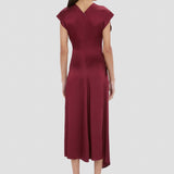Aria Midi Dress In Burgundy