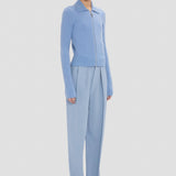 Zip Jumper In Blue Melange