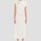 Drape Midi Dress In Ivory