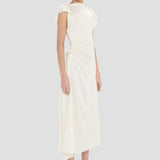 Drape Midi Dress In Ivory