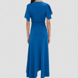 Blousey Midi Dress In Blue