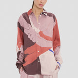 Remi Shirt In Abstract Earth Print