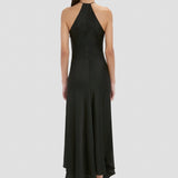 Halter Neck Midi Dress In Black