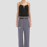 Straight Leg Folded Trouser In Flint