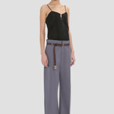 Straight Leg Folded Trouser In Flint