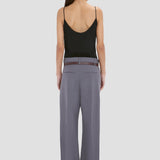 Straight Leg Folded Trouser In Flint