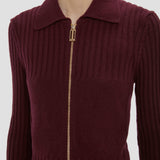 Zip Jumper In Acai