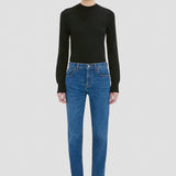 Low Waist Jean In Mid Blue Wash