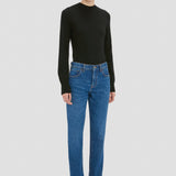 Low Waist Jean In Mid Blue Wash