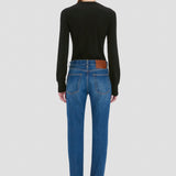 Low Waist Jean In Mid Blue Wash