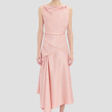 Posy Midi Dress In Dusty Pink