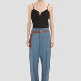 Curved Leg Trouser In Cloud Blue