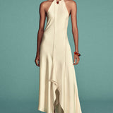 Halter Neck Midi Dress In Elderflower