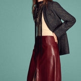 Leather Skirt In Acai