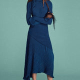 Plisse Dress In Blue