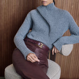 Leather Alina Trouser In Burgundy