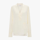 V-Neck Blouse In Ivory