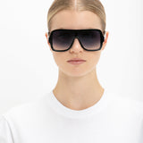 Layered Mask Sunglasses In Black Gradient