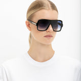 Layered Mask Sunglasses In Black Gradient